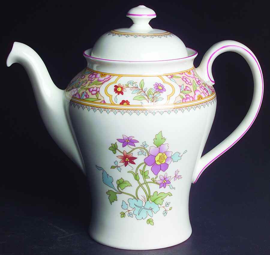 Asian Flowers Coffee Pot & Lid by Minton-1