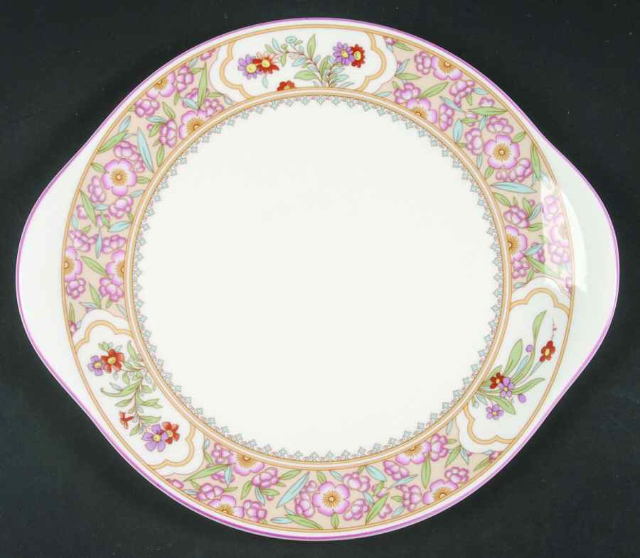 Asian Flowers Handled Cake Plate by Minton-1