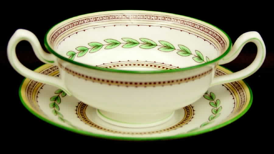 Ashbourne Footed Cream Soup Bowl & Saucer Set by Minton-1