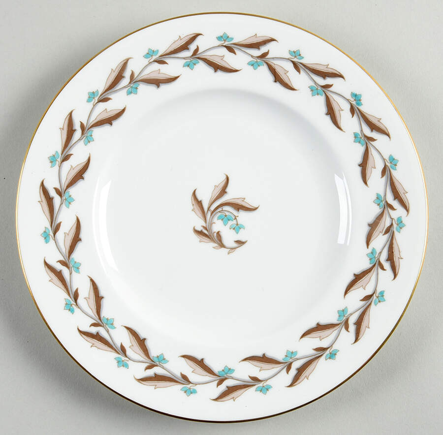 Ashton (Gold Trim) Dessert/Pie Plate by Minton-1