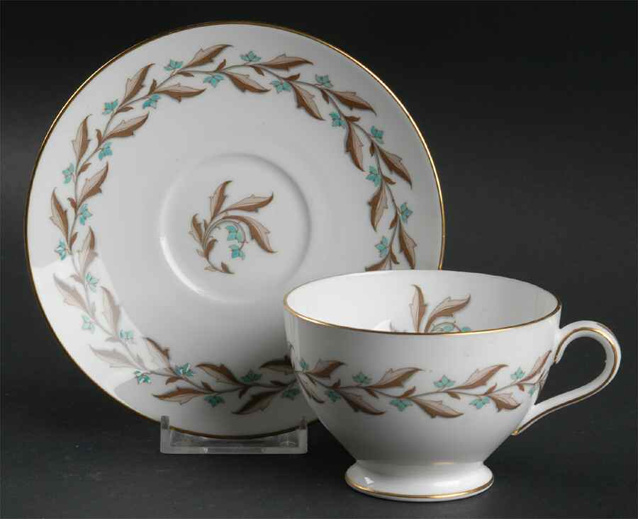 Ashton (Gold Trim) Footed Cup & Saucer Set by Minton-1