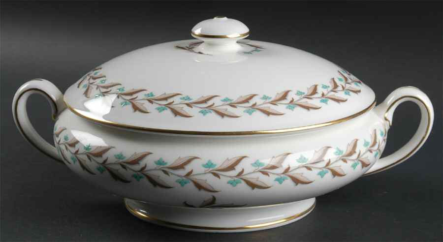 Ashton (Gold Trim) Round Covered Vegetable by Minton-1