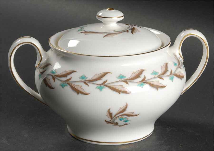 Ashton (Gold Trim) Sugar Bowl & Lid by Minton-1
