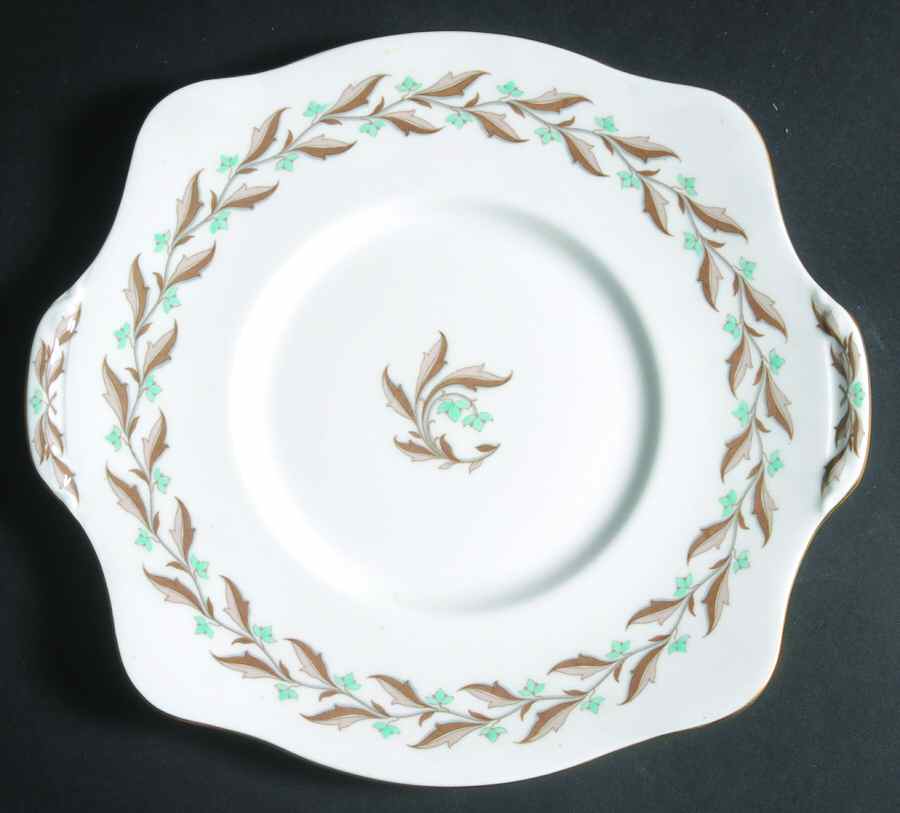 Ashton (Gold Trim) Square Handled Cake Plate by Minton-1
