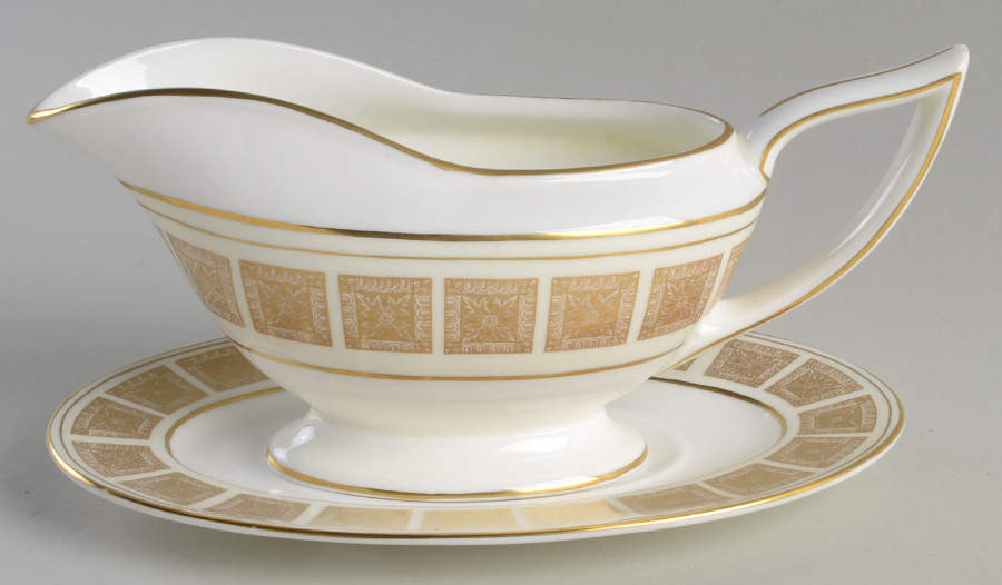 Athena Ivory Gravy Boat & Underplate by Minton-1
