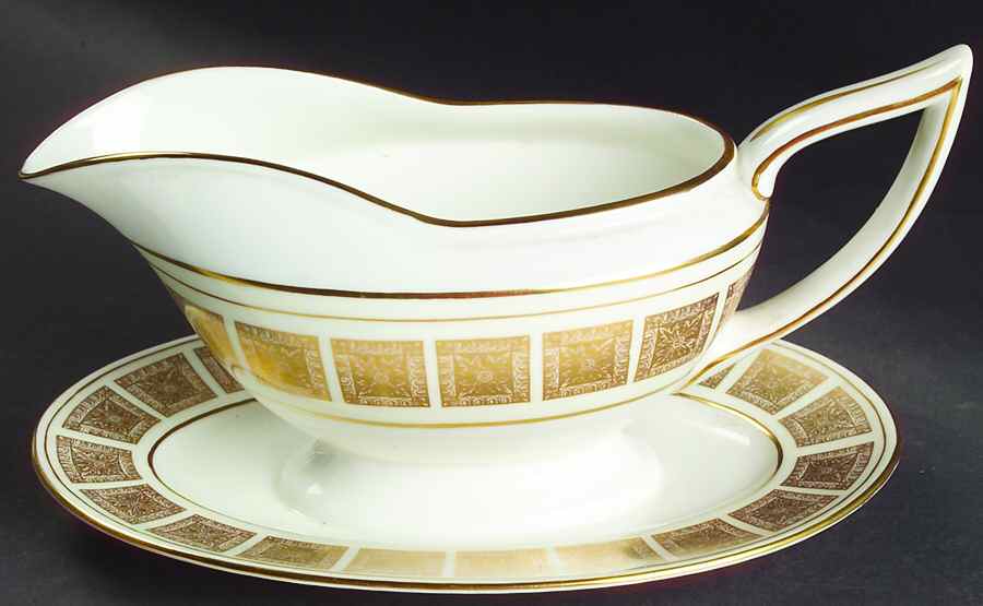Athena Ivory Gravy Boat with Attached Underplate by Minton-1