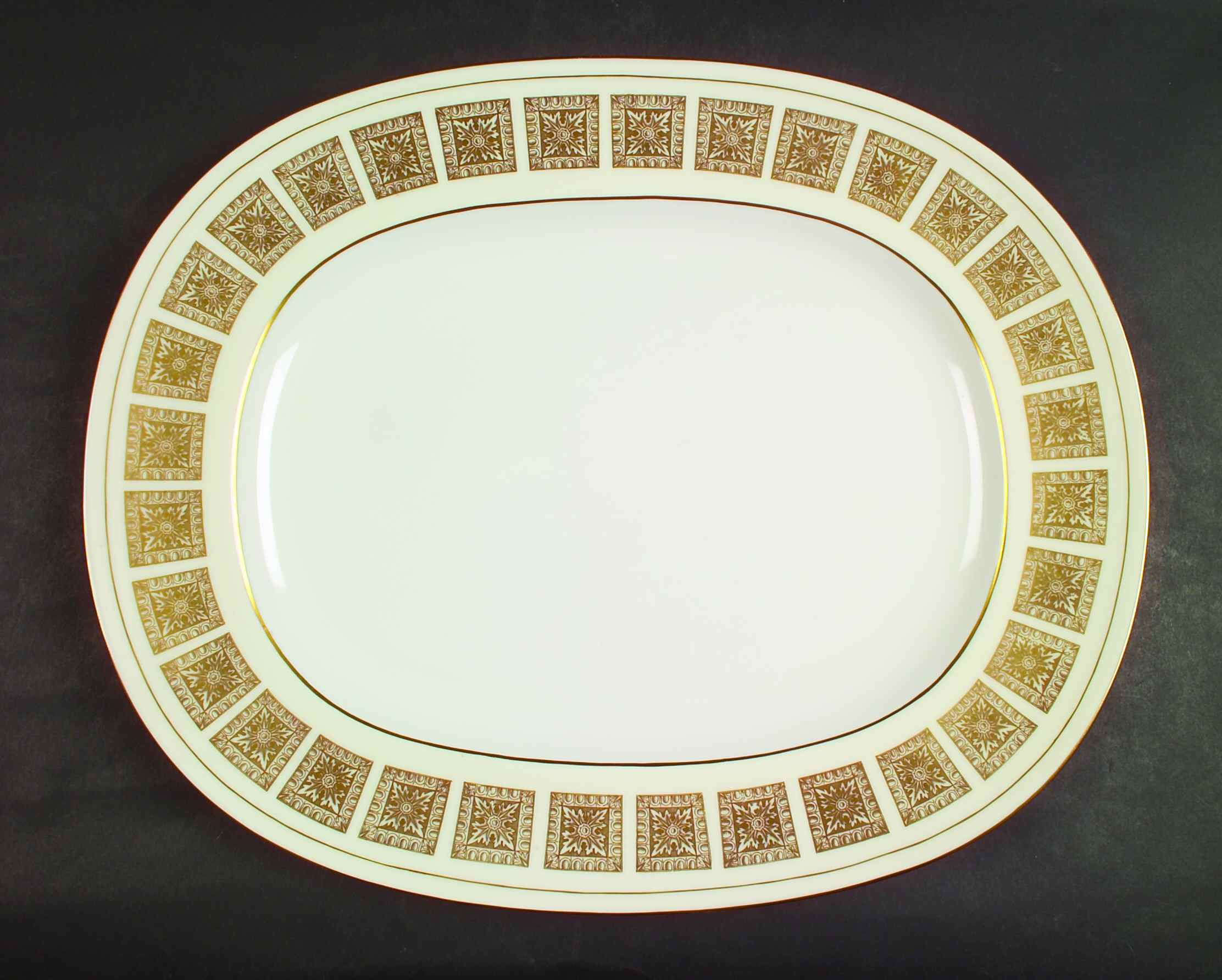 Athena Ivory 16" Oval Serving Platter by Minton-1