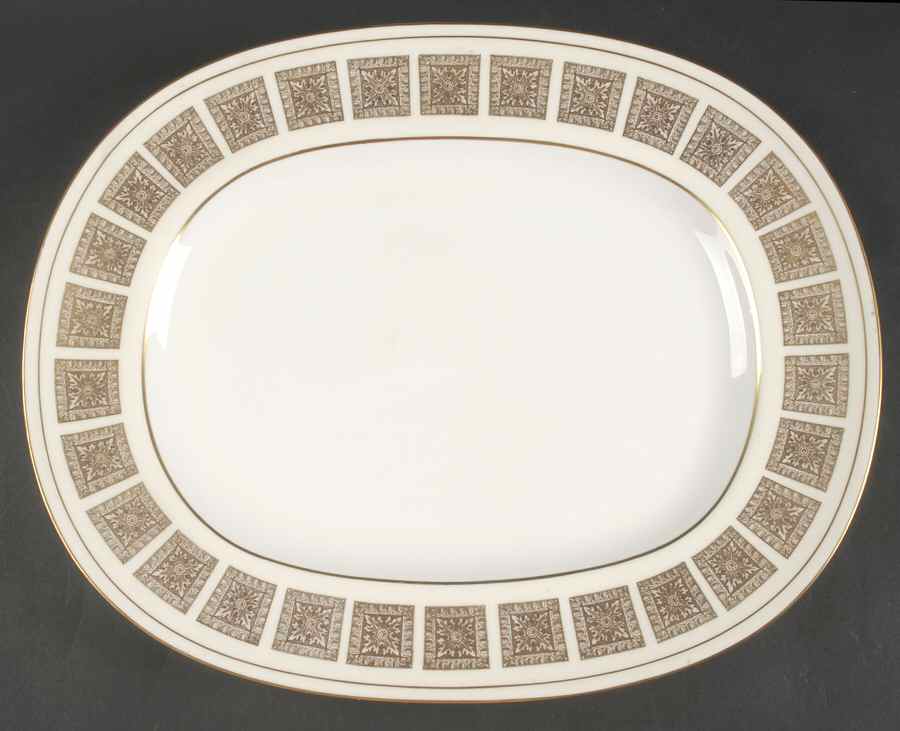 Athena Ivory 14" Oval Serving Platter by Minton-1
