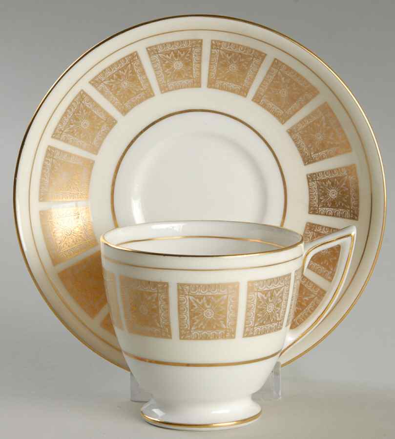 Athena Ivory Footed Demitasse Cup & Saucer Set by Minton-1
