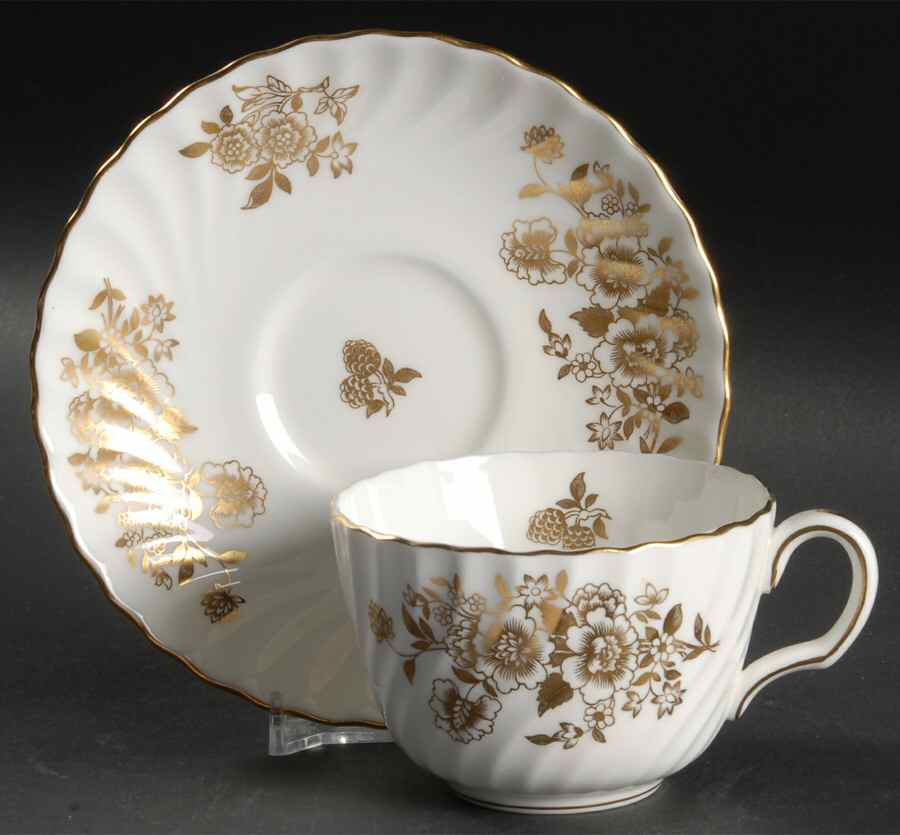 Audley Flat Cup & Saucer Set by Minton-1