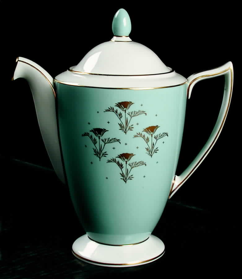 Aurora Turquoise Coffee Pot & Lid by Minton-1