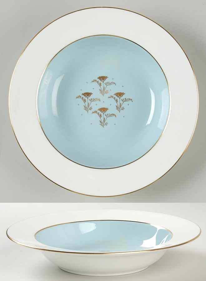 Aurora Turquoise Rim Soup Bowl by Minton-1
