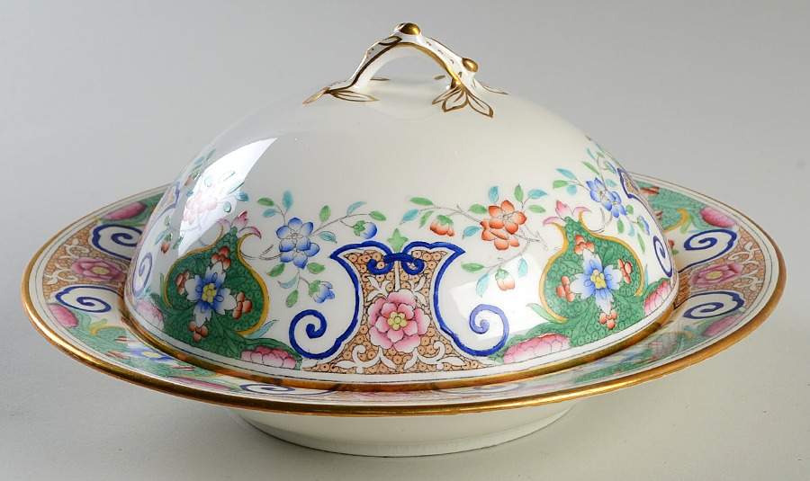 B157 (Gold Trim) Muffin Dish & Lid by Minton-1