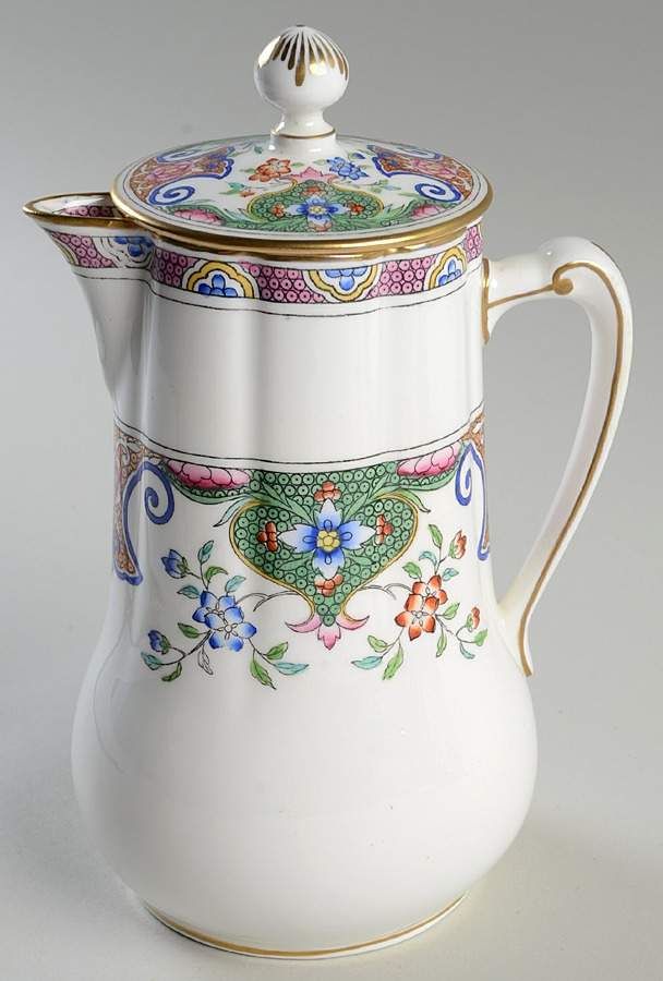 B157 (Gold Trim) Hot Water Jug & Lid by Minton-1