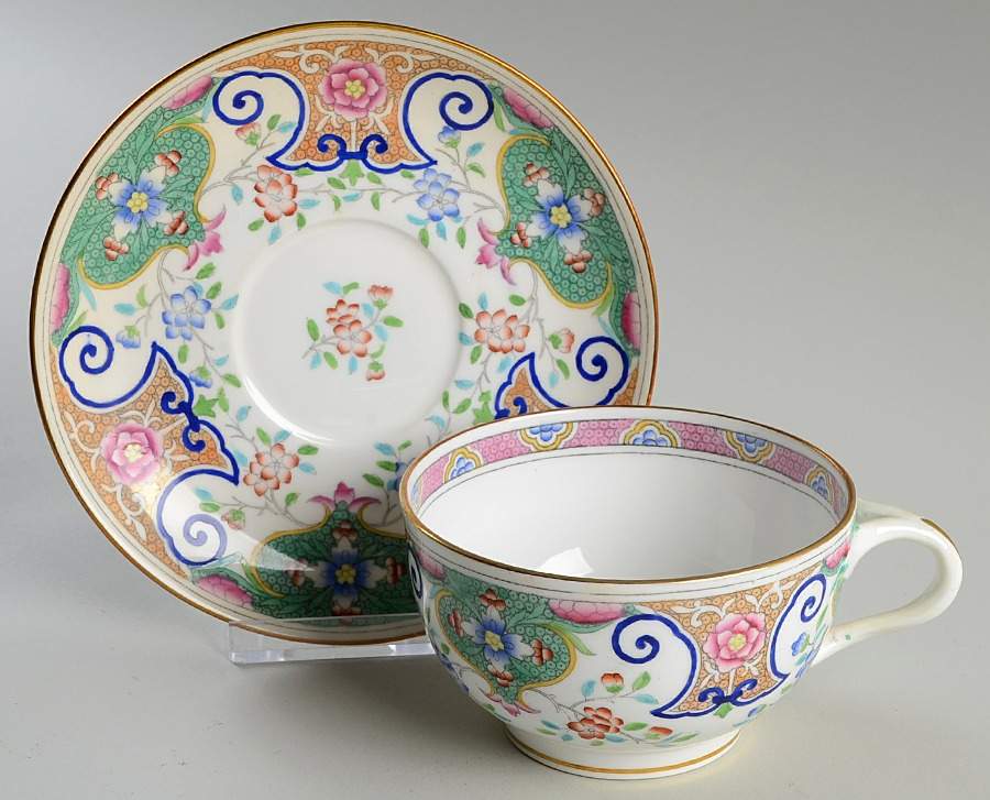 B157 (Gold Trim) Oversized Cup & Saucer Set by Minton-1