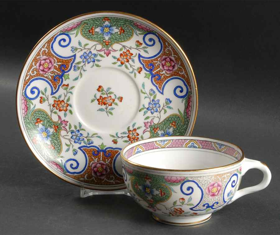 B157 (Gold Trim) Oversized Cup & Saucer Set by Minton-1