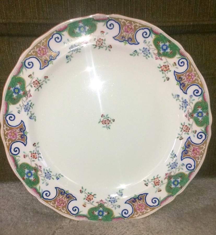 B157 (Gold Trim) 14" Chop Plate (Round Platter) by Minton-1
