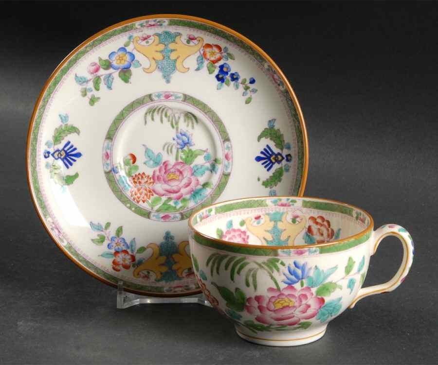 B796 (Smooth) Flat Cup & Saucer Set by Minton-1
