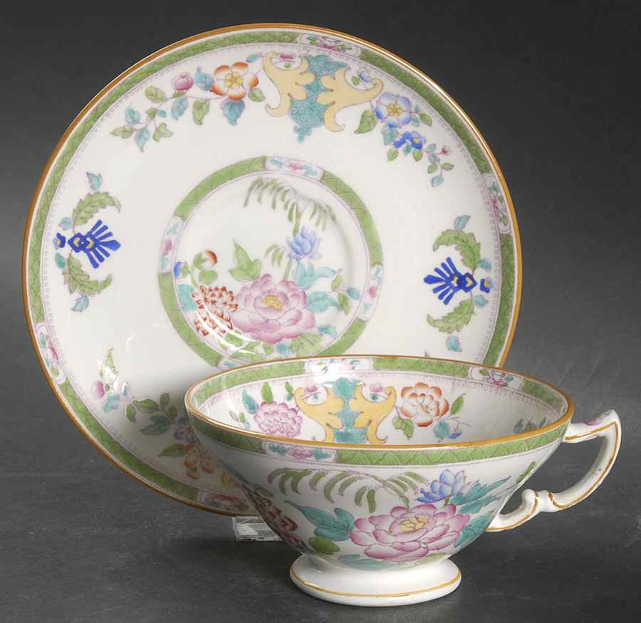 B796 (Smooth) Footed Cup & Saucer Set by Minton-1