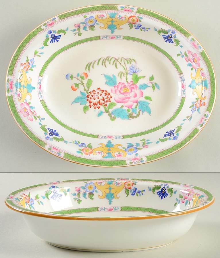 B796 (Smooth) 9" Oval Vegetable Bowl by Minton-1
