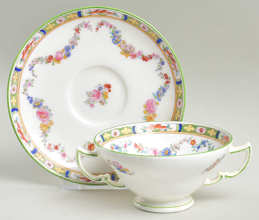B824 Footed Bouillon Cup & Saucer by Minton-1