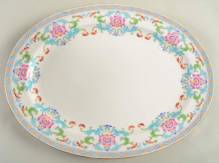 B833 17" Oval Serving Platter by Minton-1