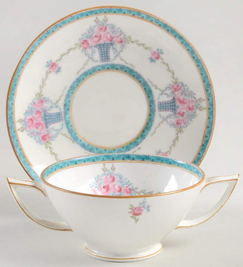 B855 Footed Bouillon Cup & Saucer by Minton-1