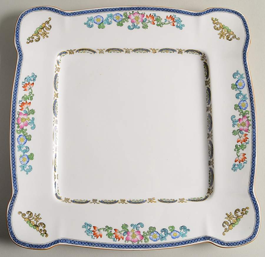 B898 (Smooth Edge) 12" Square Cake Plate by Minton-1