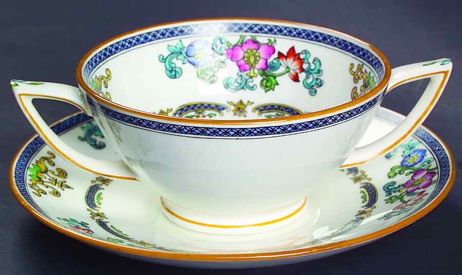 B898 (Smooth Edge) Footed Bouillon Cup & Saucer by Minton-1