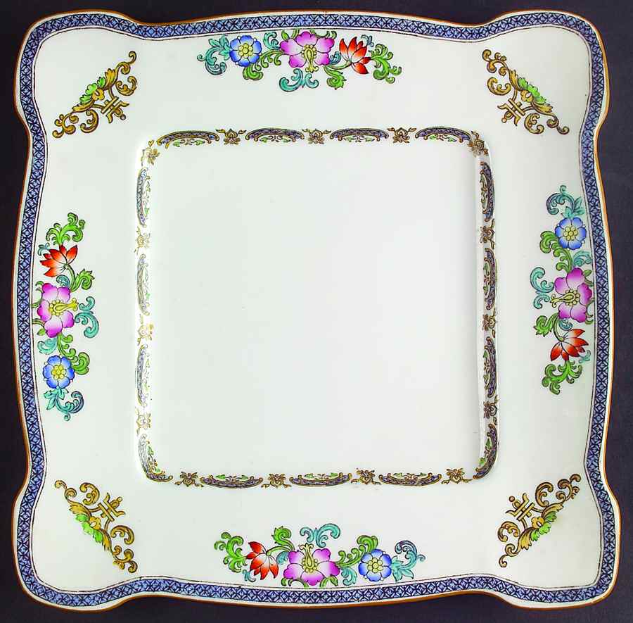 B898 (Smooth Edge) Square Cake Plate by Minton-1