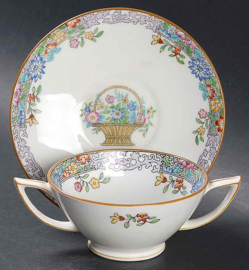 B958 Footed Bouillon Cup & Saucer by Minton-1