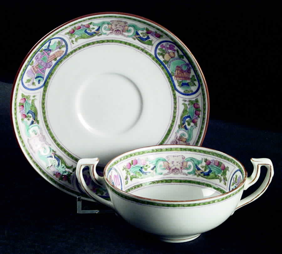 B972 Flat Bouillon Cup & Saucer by Minton-1
