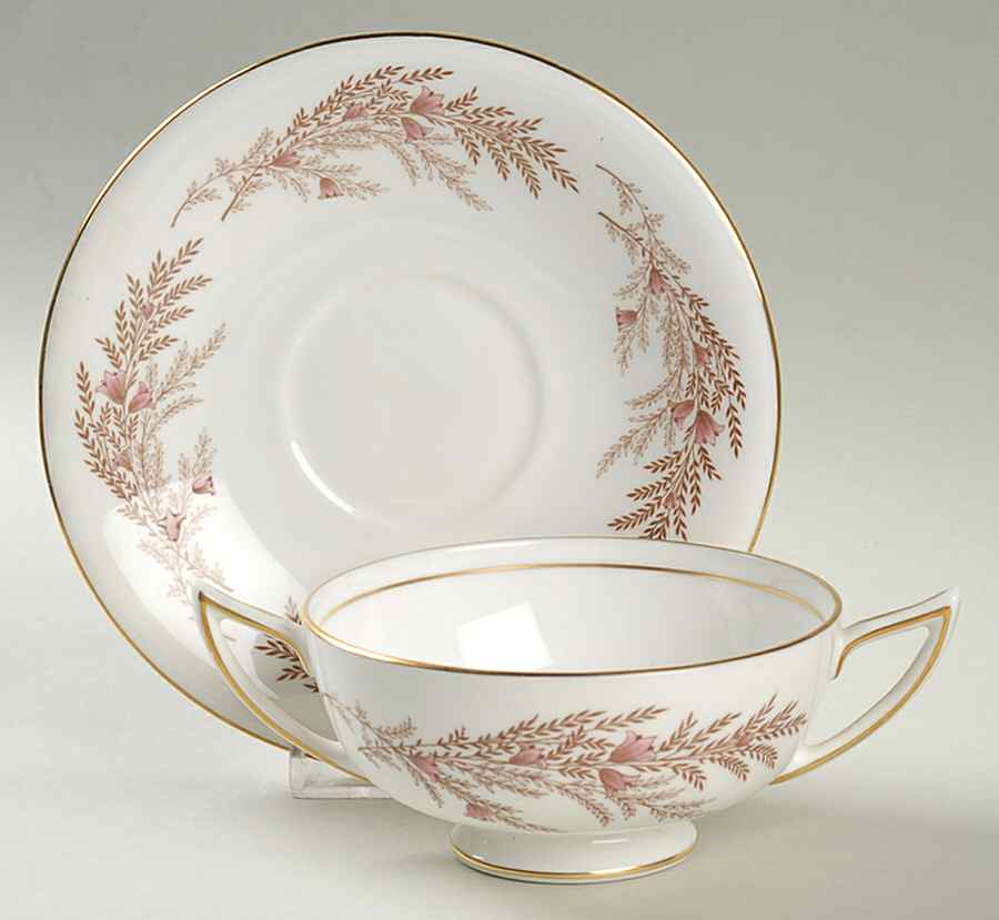 Bedford Footed Cream Soup Bowl & Saucer Set by Minton-1