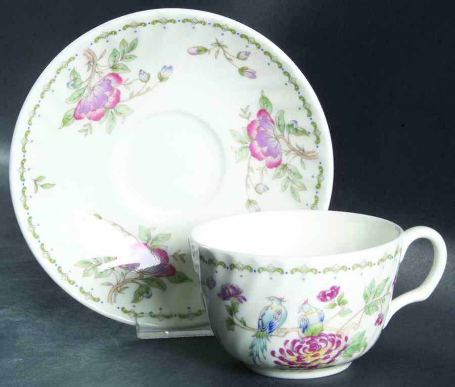 Birds of Paradise Flat Cup & Saucer Set by Minton-1