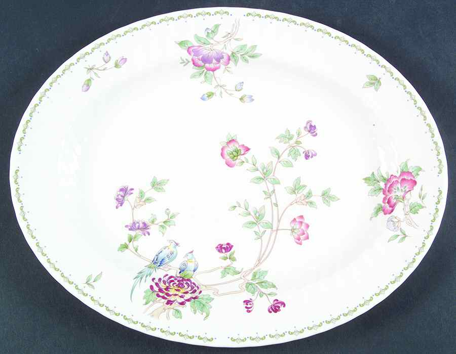 Birds of Paradise 13" Oval Serving Platter by Minton-1