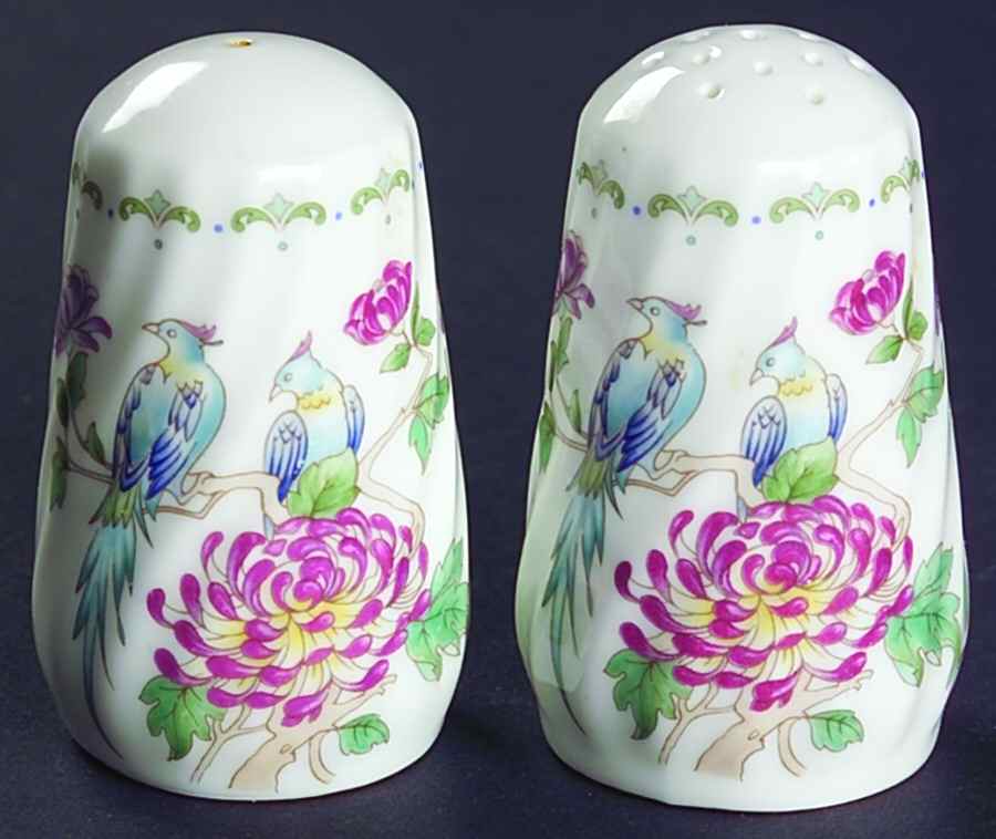 Birds of Paradise Salt & Pepper Set by Minton-1