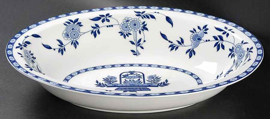 Blue Delft 10" Oval Vegetable Bowl by Minton-1