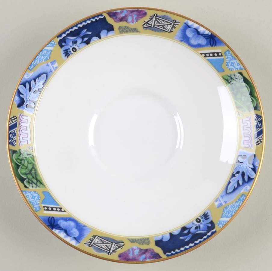 Blue Mosaic Saucer by Minton-1