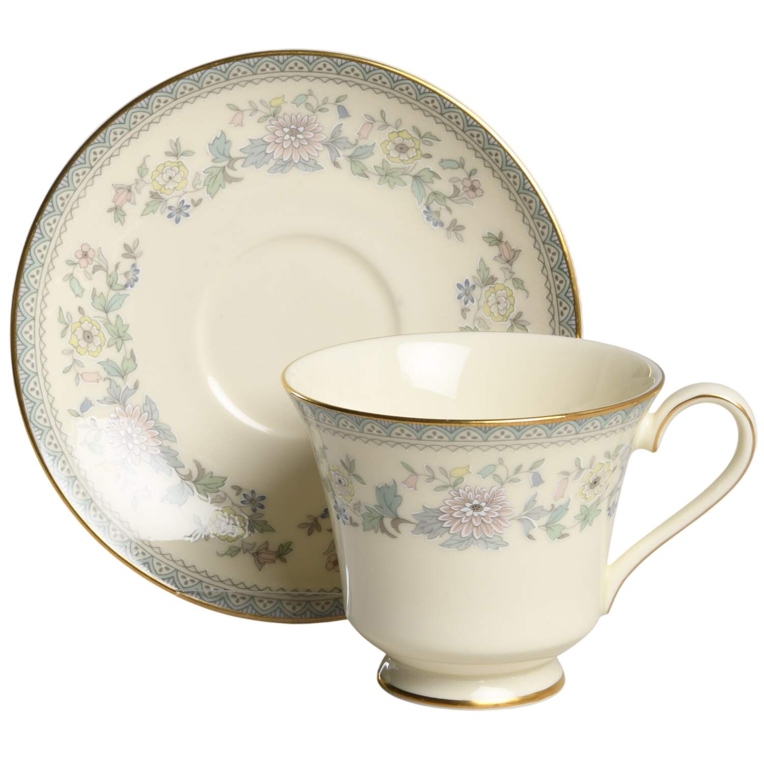 Bordeaux Footed Cup & Saucer Set by Minton-1