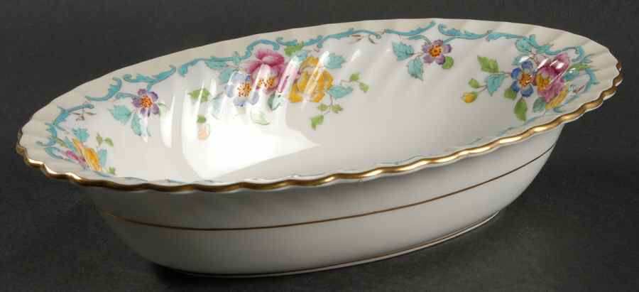 Branksome Turquoise 10" Oval Vegetable Bowl by Minton-1