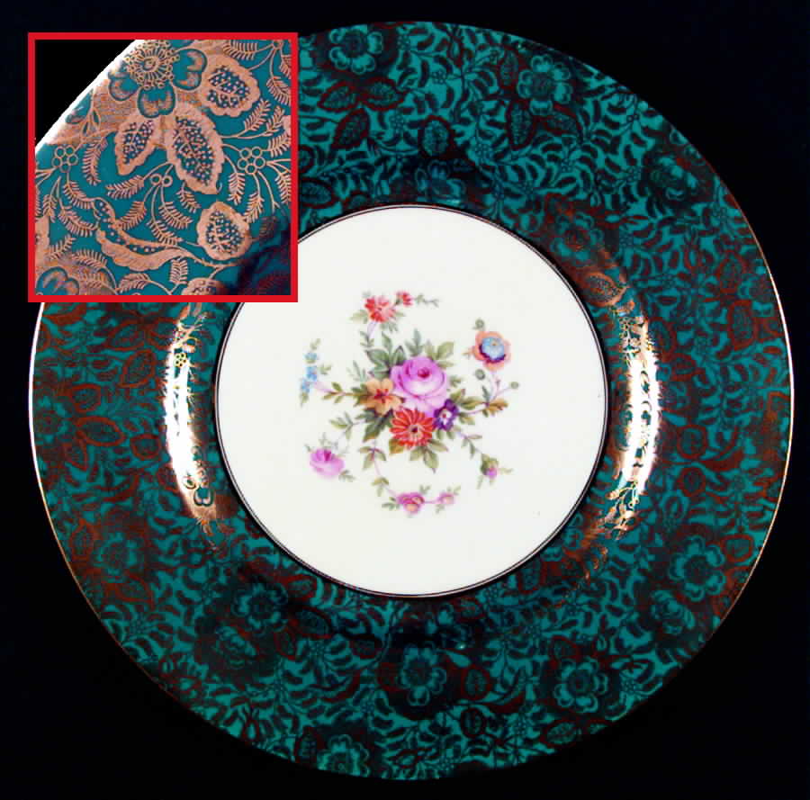 Brocade Aqua Dinner Plate by Minton-1