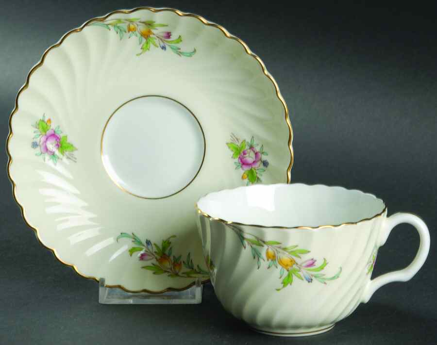Bromley Flat Cup & Saucer Set by Minton-1