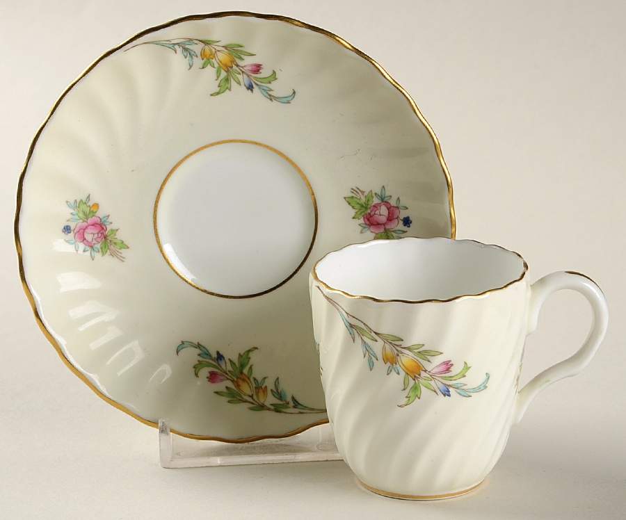 Bromley Flat Demitasse Cup & Saucer Set by Minton-1