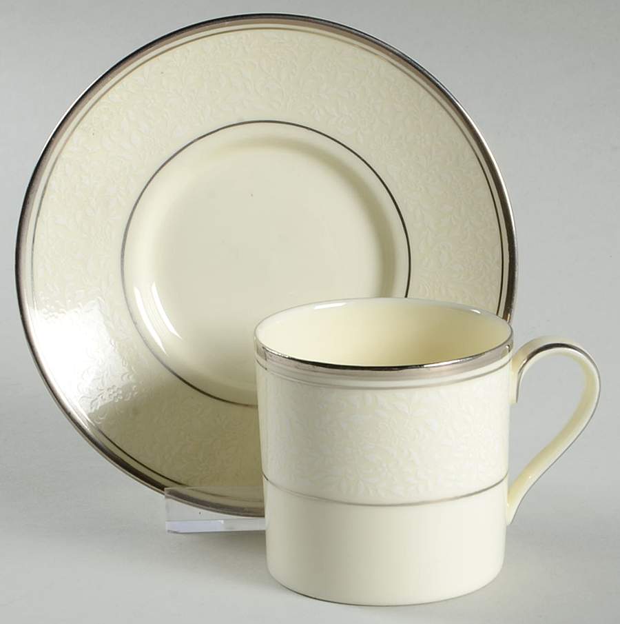 Bridal Veil Flat Demitasse Cup & Saucer Set by Minton-1