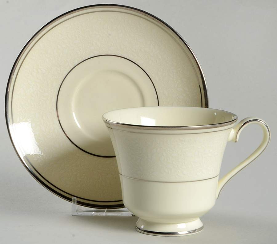 Bridal Veil Footed Cup & Saucer Set by Minton-1