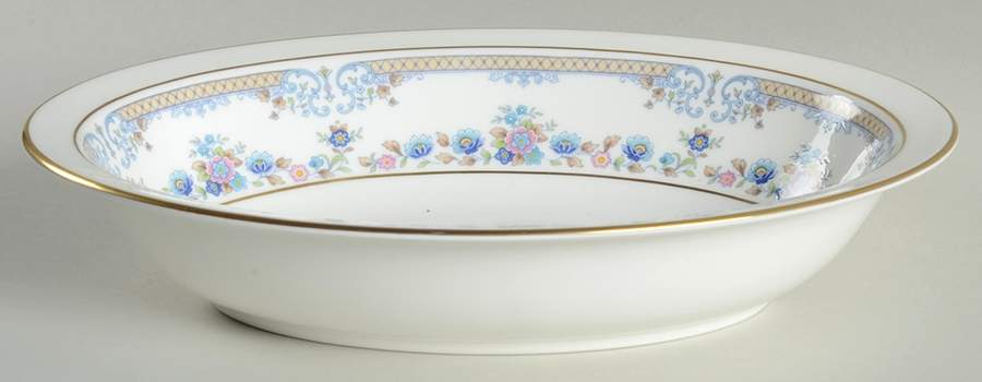 Byron (Blue Flowers) 10" Oval Vegetable Bowl by Minton-1