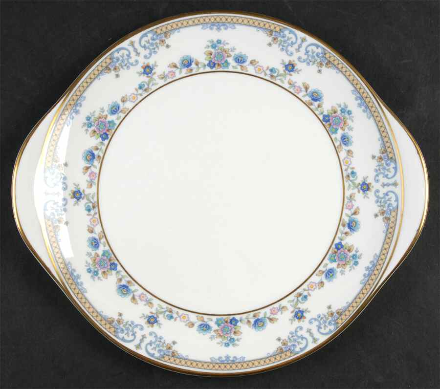 Byron (Blue Flowers) Handled Cake Plate by Minton-1