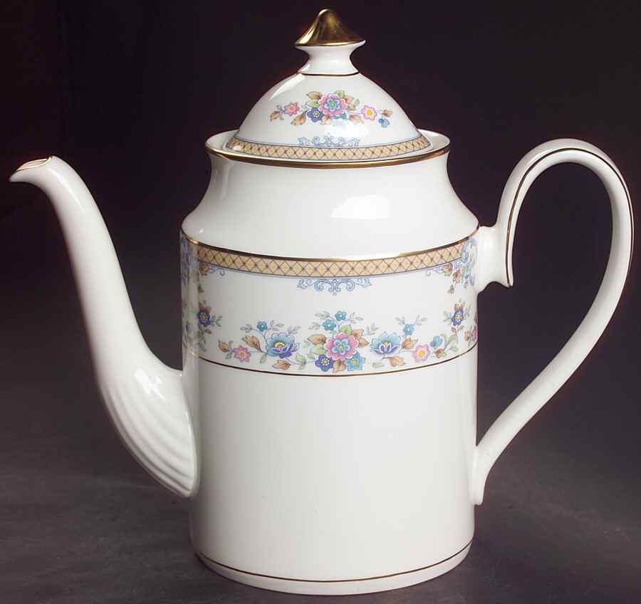 Byron (Blue Flowers) Coffee Pot & Lid by Minton-1