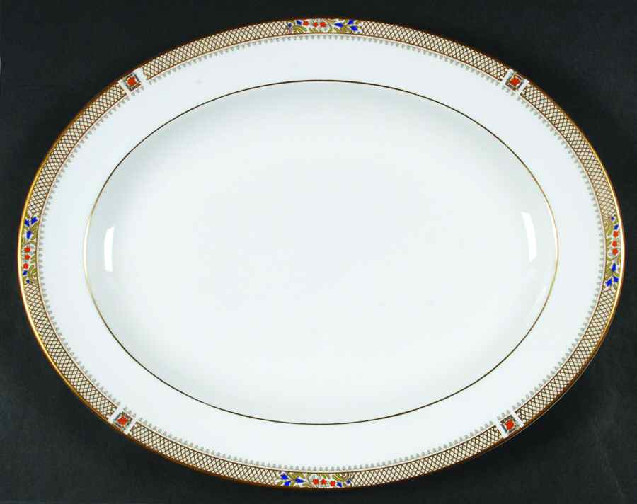 Caliph 13" Oval Serving Platter by Minton-1
