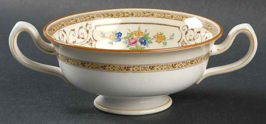 Cambridge Brown Footed Cream Soup Bowl by Minton-1